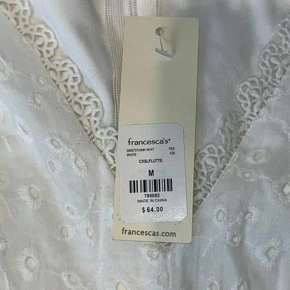 Francescas Blue Rain Eyelet Lace Dress Med Flutter Coquette Girly Romantic Frill